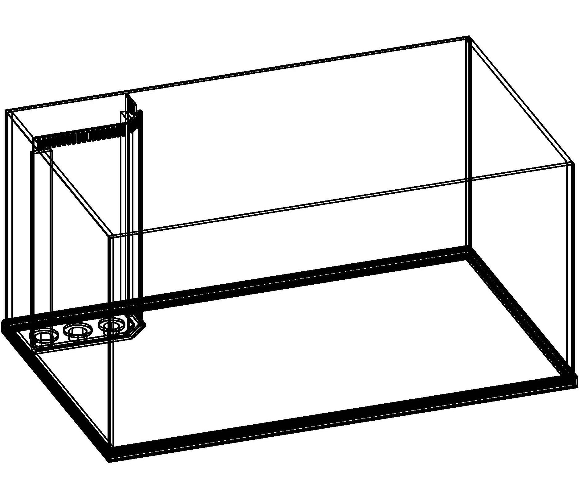 48 ½ x 30 ½ x 24 1/8 rimless tank