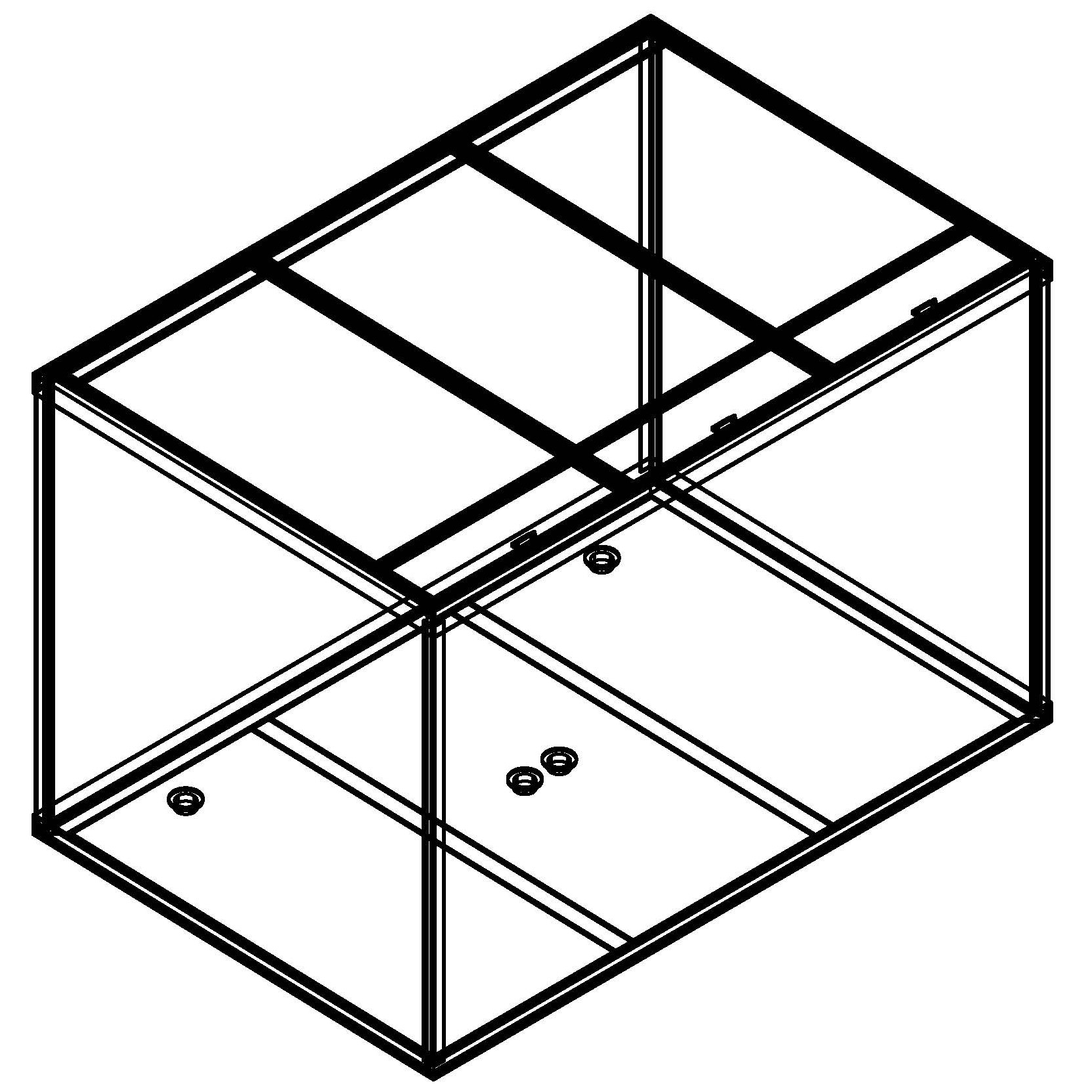 72x48x48 Show with bottom holes