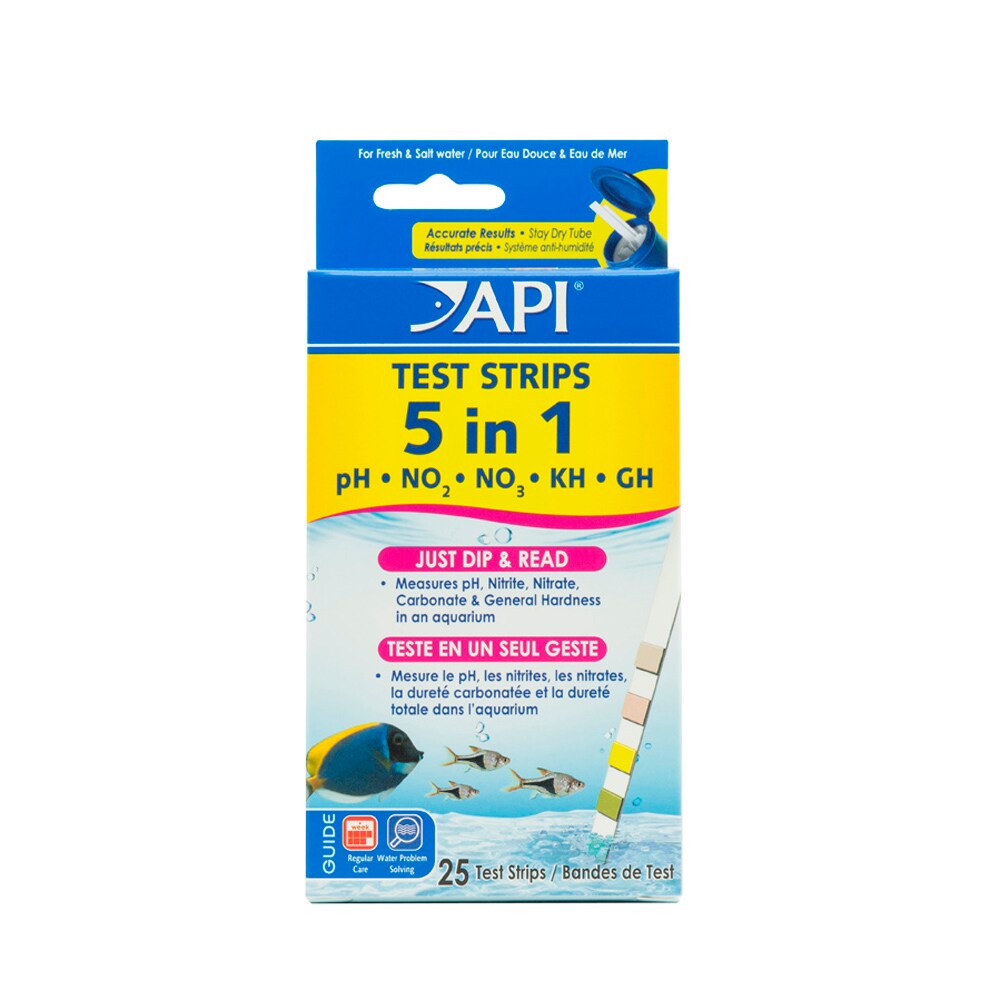 5-in-1 Aquarium Test Strips 25ct  FW/SW