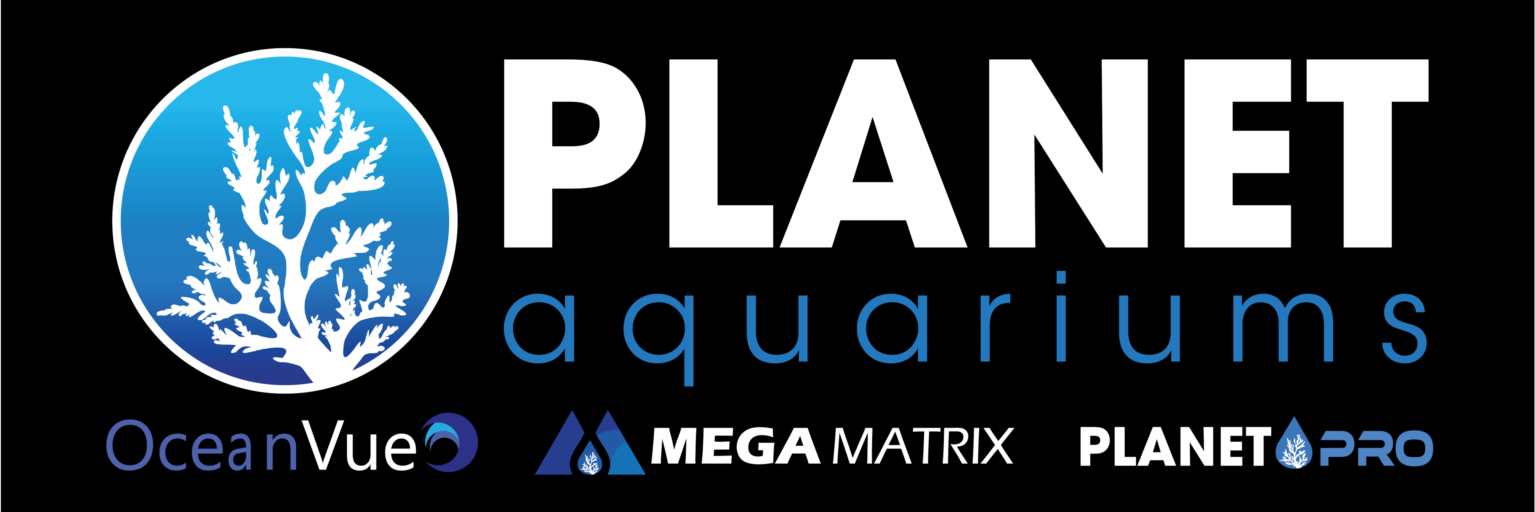 72x24 Planet Aquariums Banner Black