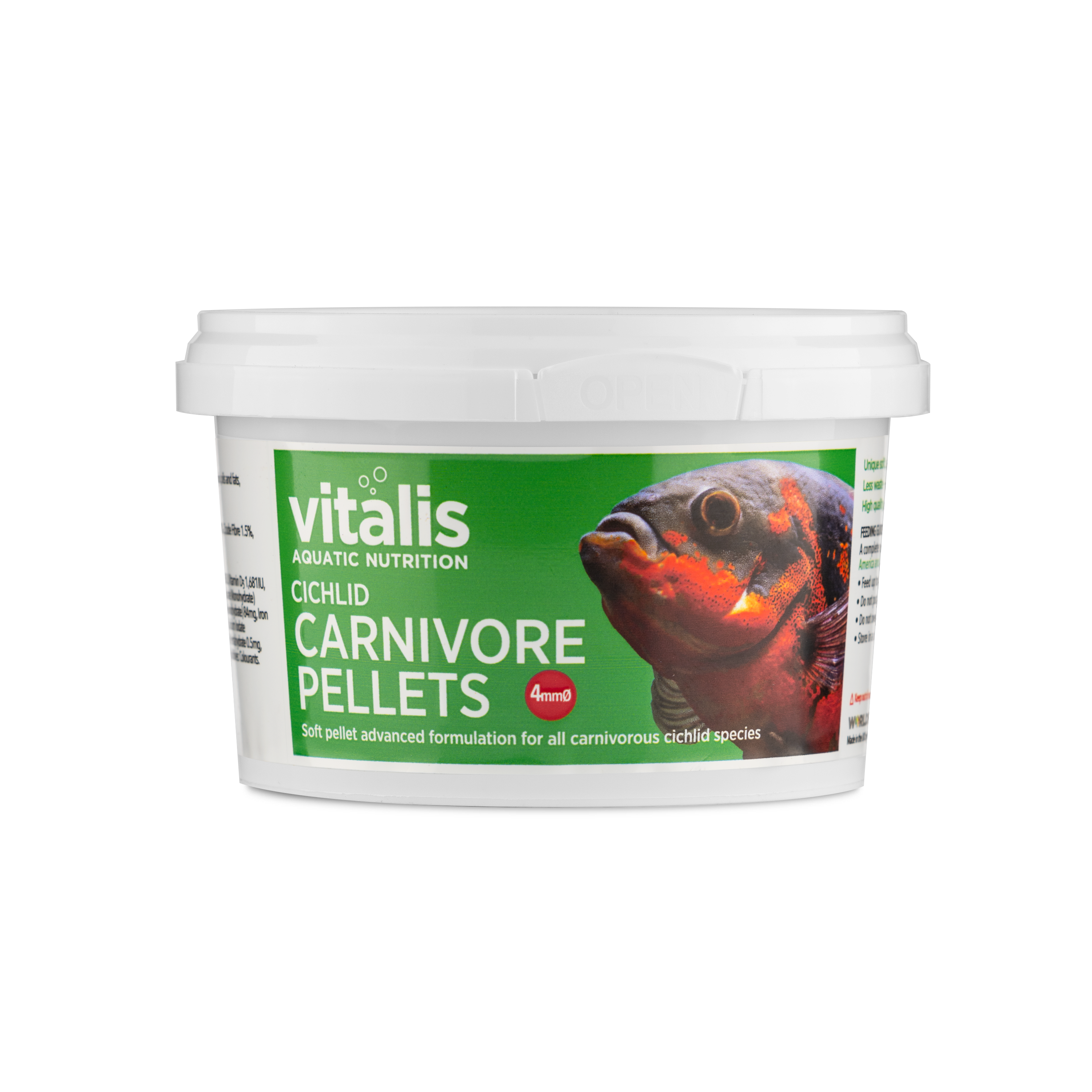 Vitalis Cichlid Carnivore Pellets 4mm 1.8 KG -STORE USE-