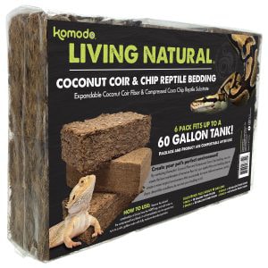 Komodo Coir 6pk - 3-Chip/3-Peat. Up to 60 Gallon Tank