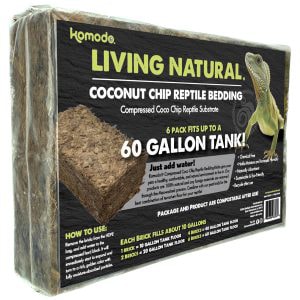 Komodo Coir 6pk-- 6-Chips Brick. Up to 60 Gallon Tank