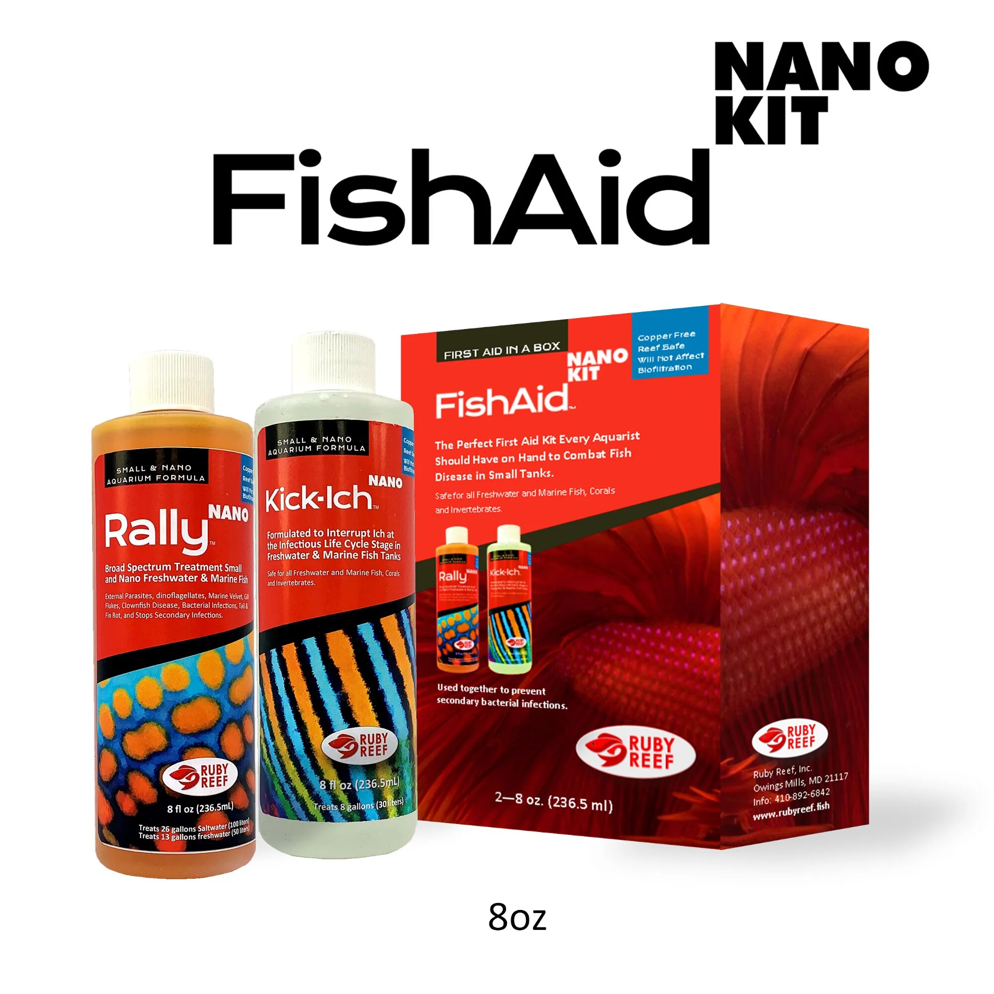 Ruby Reef Fish Aid Nano 8oz Combo Pack