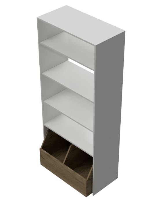 Deco Series Retail Unit with Rolling Rock Bin
