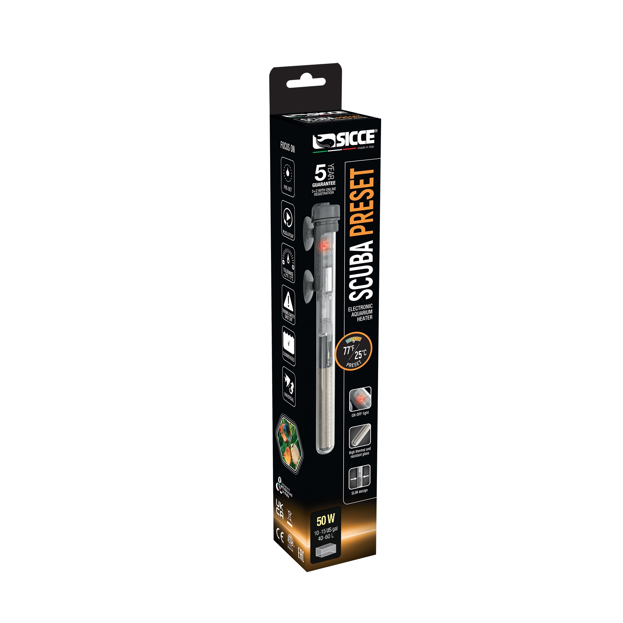 SCUBA Preset 50 - Submersible Heater - 50 Watt