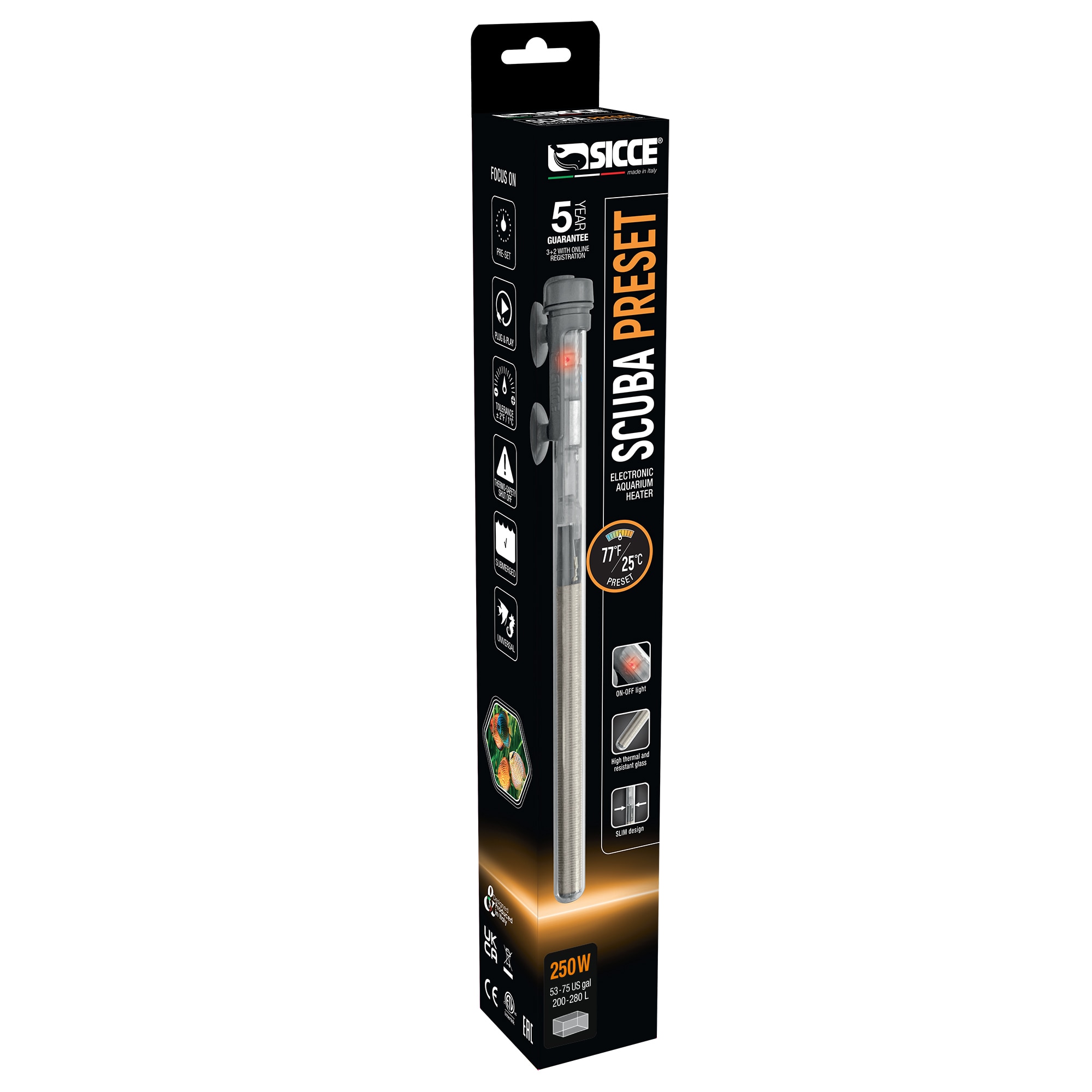 SCUBA Preset 250 - Submersible Heater - 250 Watt