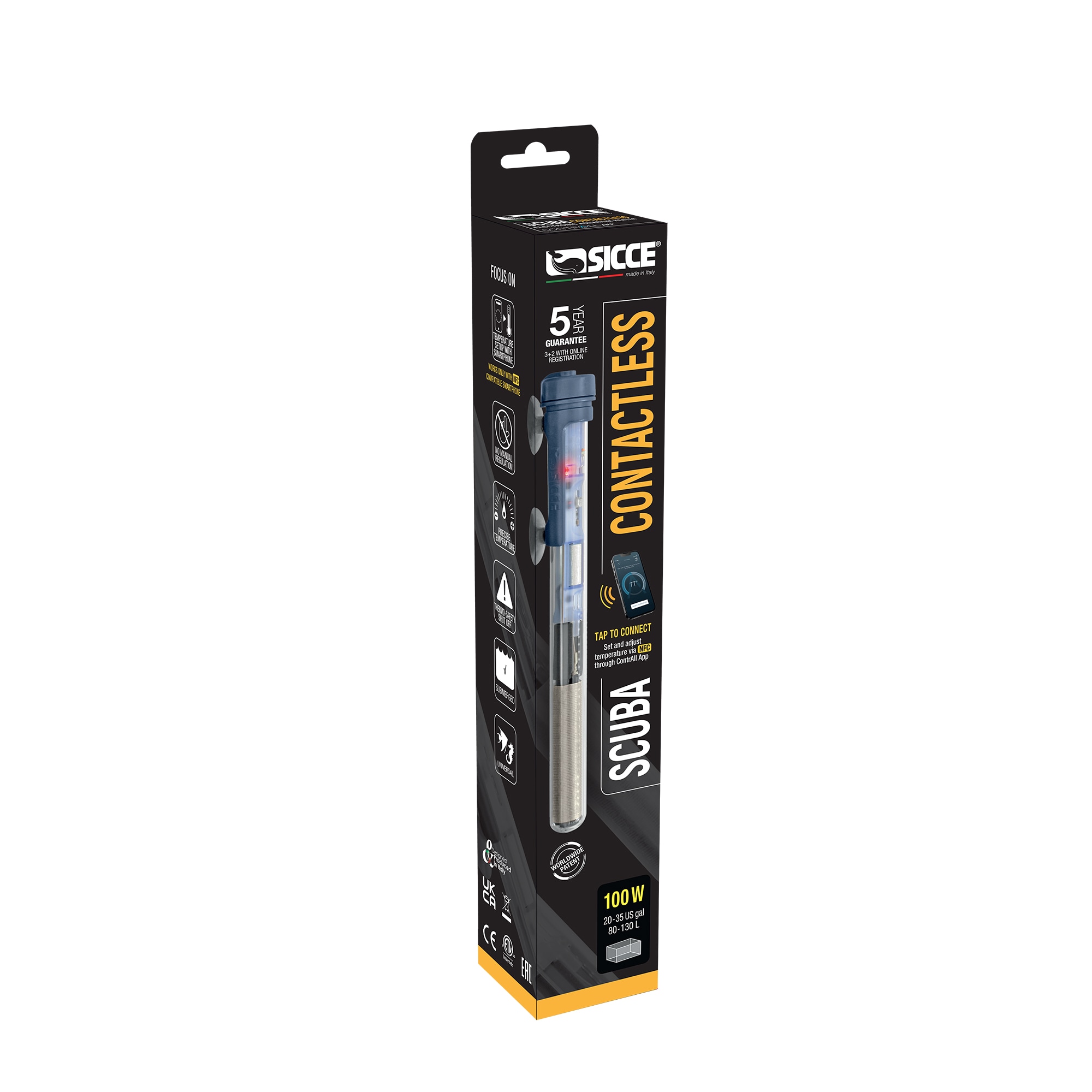 SCUBA ContactLess 100 - Submersible Heater - 100 Watt