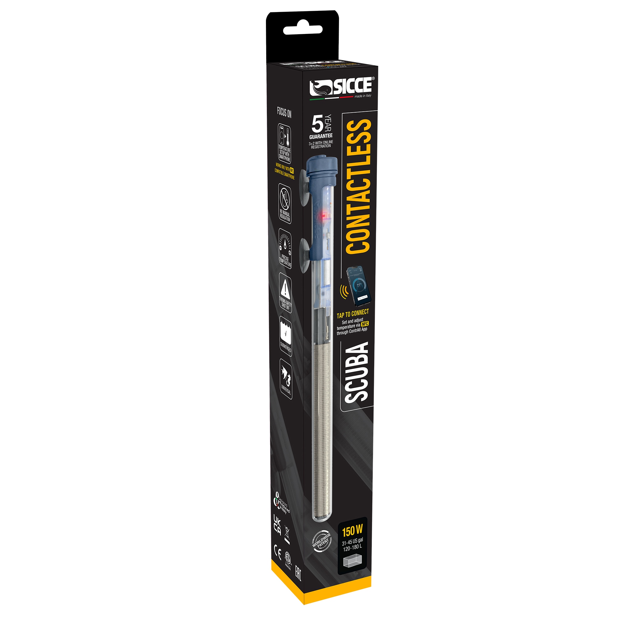 SCUBA ContactLess 150 - Submersible Heater - 150 Watt