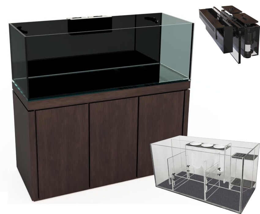 CRYSTAL Premium Reef Tank Kit - 60x20 Spanish Oak