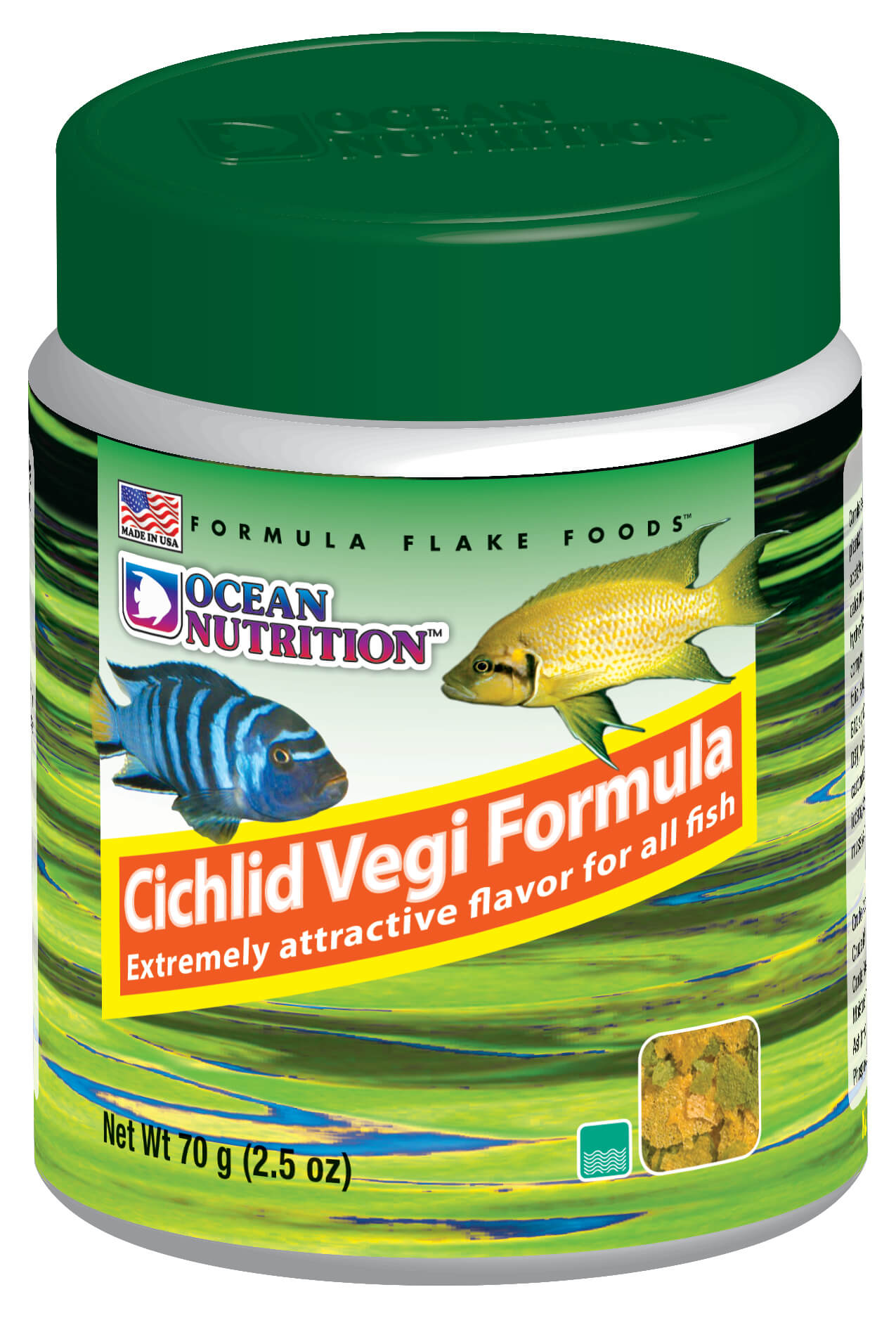 Cichlid Vegi Flake Food - 2.5oz